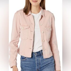 Paige Women's Pacey Jacket Boxy Fit Utility Pockets Subtle Puff Sleeve